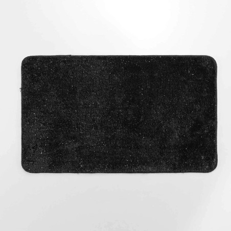 Tapis de Bain 45 x 75 cm Metropolis Noir - Microfibre Finition Fil Métallisé