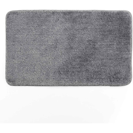 Tapis de Bain 45 x 75 cm Metropolis Gris - Microfibre Finition Fil Métallisé