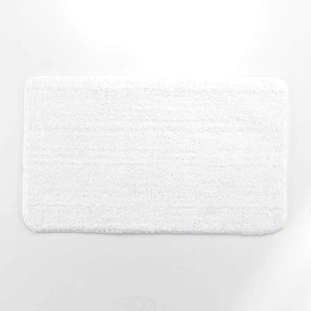 Tapis de Bain 45 x 75 cm Metropolis Blanc - Microfibre Finition Fil Métallisé