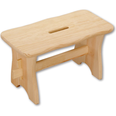 Repose pied en bois en pin - Beige - L x 38,5 x H 21 cm