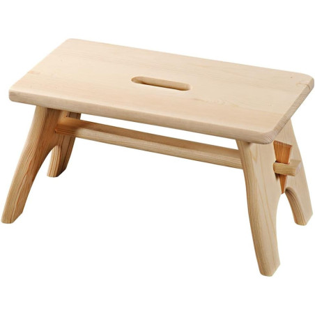 Repose pied en bois en pin - Beige - L x 42 x H 20,5 cm