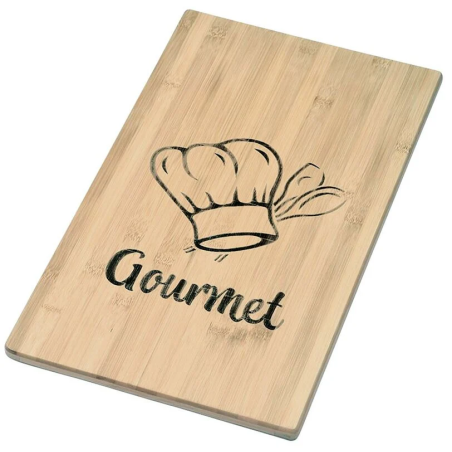 Planche à découper en bambou à inscription "Gourmet" - Marron - L 50 x l 28 cm