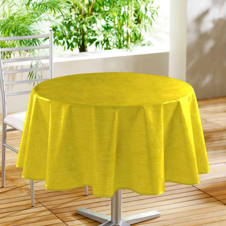 Nappe Ronde Diamètre 160 cm Declino Jaune - PVC Imprimé