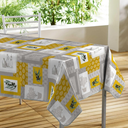 Nappe Rectangle 140 x 300 cm Graziella Jaune - PVC Imprimé