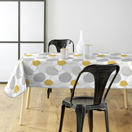 Nappe Rectangle 140 x 240 cm Disco Jaune - PVC Imprime