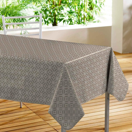 Nappe Rectangle 140 x 240 cm Moderna Taupe - PVC Imprimé