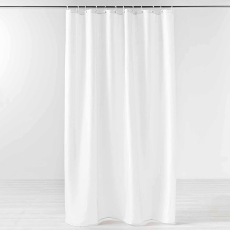 Rideau de Douche avec Crochets 180 x 200 cm Yaline Blanc - Polyester Uni