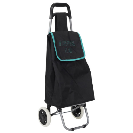 Chariot de course motif hashtag - 2 roues - L 35 cm x H 93.5 cm - Noir/Bleu