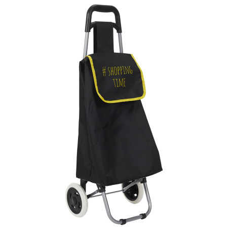 Chariot de course motif hashtag - 2 roues - L 35 cm x H 93.5 cm - Noir/Jaune