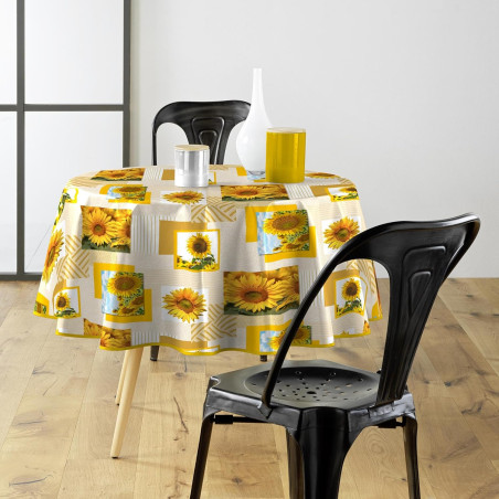 Nappe Ronde Diamètre 160 cm Sunflower - PVC Photoprint