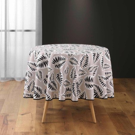 Nappe Ronde Diamètre 180 cm Alma Noir - Polyester Imprimé