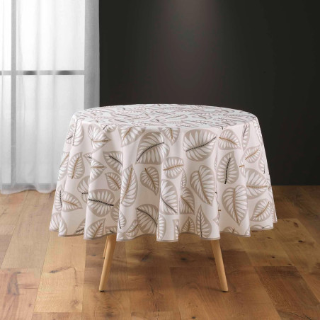 Nappe Ronde Diamètre 180 cm Alma Naturel - Polyester Imprimé