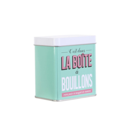 Boîte de conservation à bouillons en métal - Vert menthe - H 10 cm