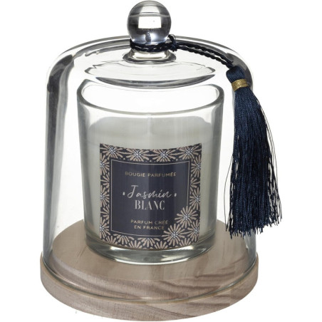 Bougie "Loli" parfumée jasmin blanc - Bleu/Transparent - 130g