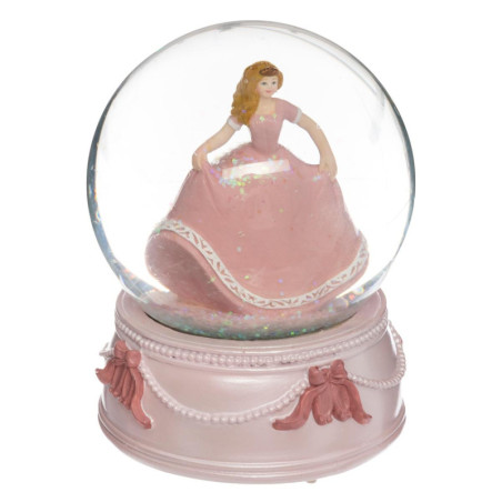 Boule à neige musicale princesse - Rose - D 10 cm