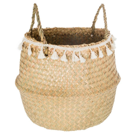 Panier pliant en roseau "Alina" - Beige - D 30 cm