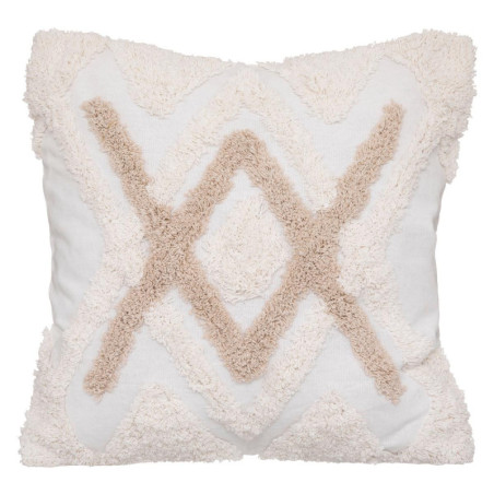 Housse de coussin tufté "Atelier" - Blanc/Beige - L 40 x l 40 cm