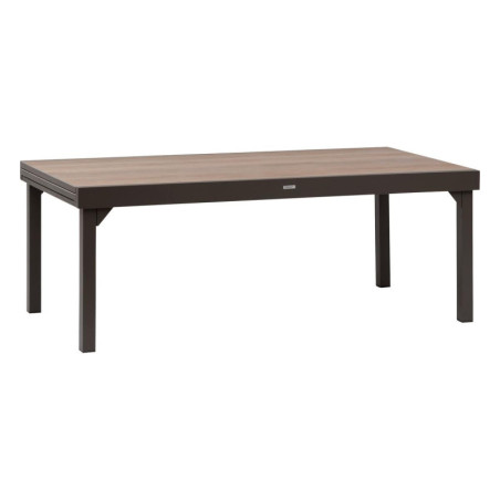 Table extensible 12 places "Piazza" - Marron - L 200 x P 100 x H 75,5 cm