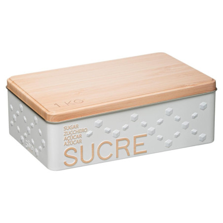 Boîte à sucre en morceaux "Scandi Edition" - Blanc/Beige - L 20 x l 13 x h 6,5 cm