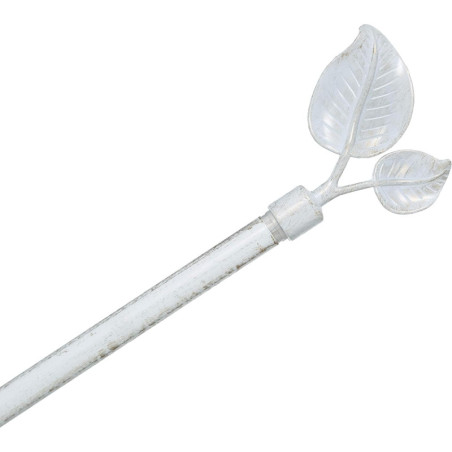 Tringle en métal réglable 120 à 210 cm - D 1,9 cm - Embout Feuilles - Blanc