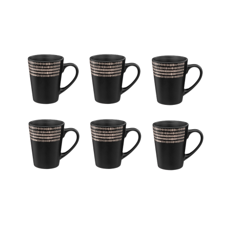 Lot de 6 mugs "Ethnikaa" - Noir - 32 cl