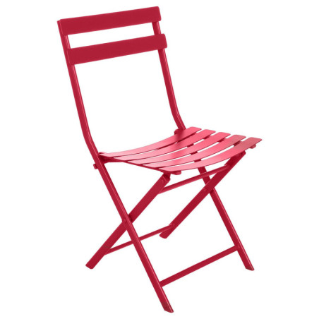 Chaise pliante en métal "Greensboro" - Rouge grenade - L 50 x P 42 x H 81 cm