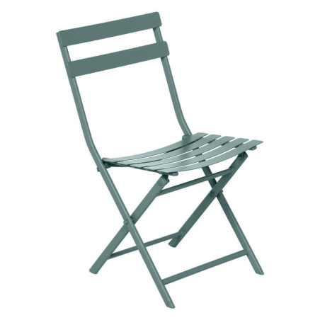 Chaise pliante en métal "Greensboro" - Vert jade - L 50 x P 42 x H 81 cm