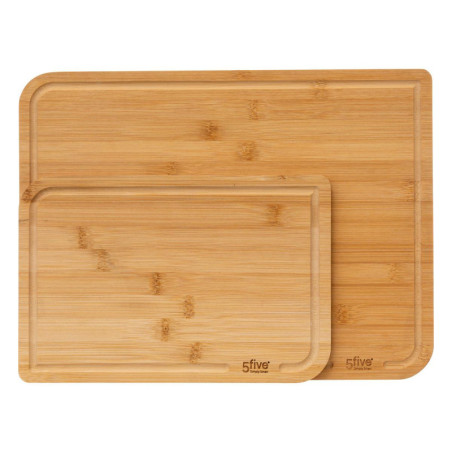 Lot de 2 planches à découper en bamboo - Beige - 35 x 25 cm