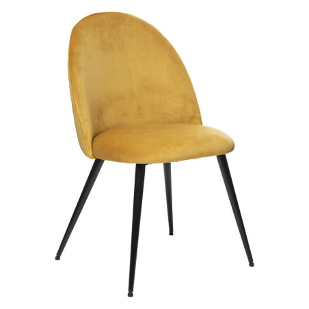 Chaise "Slano" en velours - Jaune ocre - H 84 cm