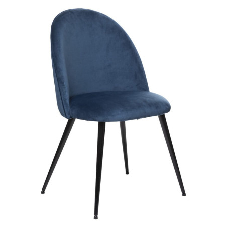 Chaise "Slano" en velours - Bleu encre - H 84 cm