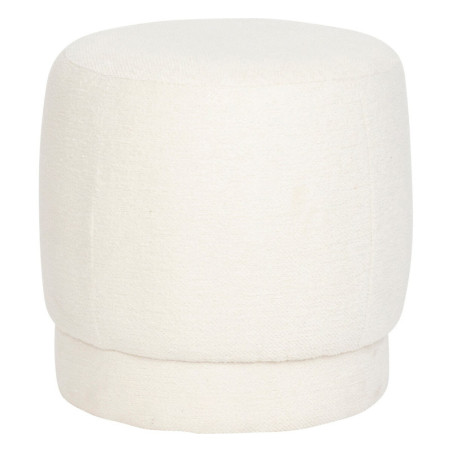 Pouf à bouclette "Amea" - Blanc - D 39 x H 40 cm