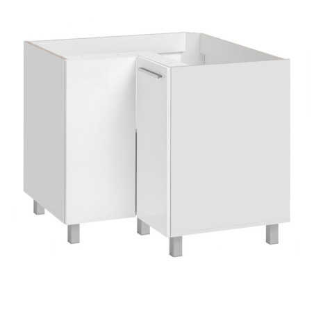 Meuble d'angle bas de cuisine "Salma" - Blanc - L 90 x H 81 cm