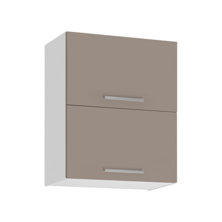 Meuble haut double de cuisine "Salma" - Taupe/Blanc - L 60 x H 72 cm