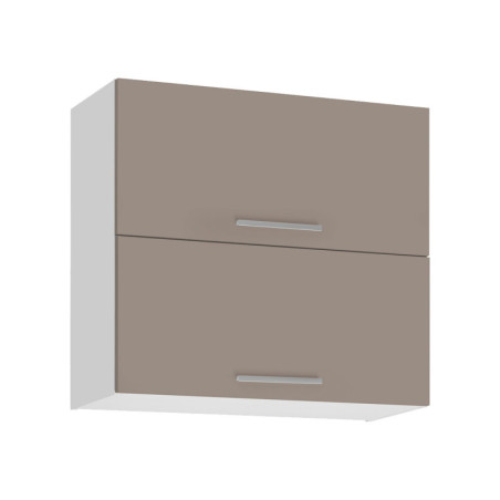 Meuble haut double de cuisine "Salma" - Taupe/Blanc - L 80 x H 72 cm