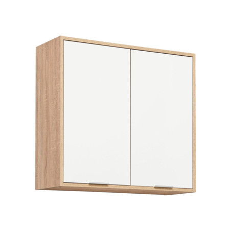 Placard haut de cuisine "Vanessa" - Beige/Blanc - L 80 x H 72 x P 30 cm