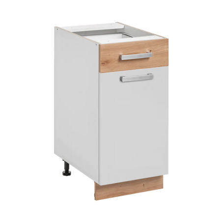 Meuble bas de cuisine "Ava" - Blanc/Beige - L 40 x H 81 x P 56 cm