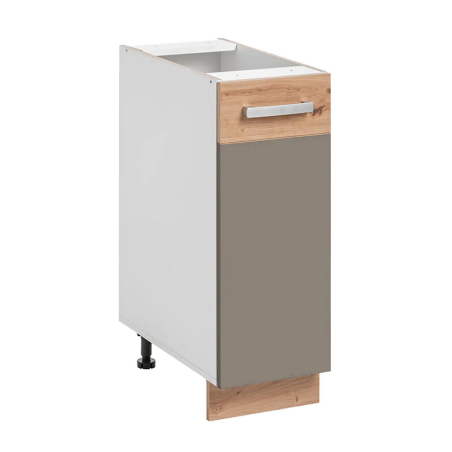 Placard bas de cuisine "Ava" - Taupe/Beige - L 30 x H 81 x 56 cm