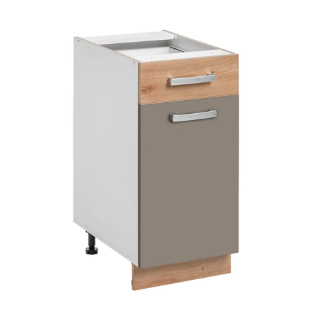 Meuble bas de cuisine "Ava" - Taupe/Beige - L 40 x H 81 x P 56 cm