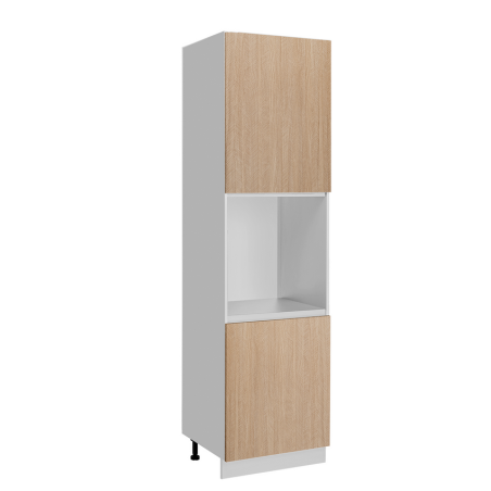 Colonne de cuisine "Roma" - Blanc/Beige - L 60 x H 210 x P 56,2 cm