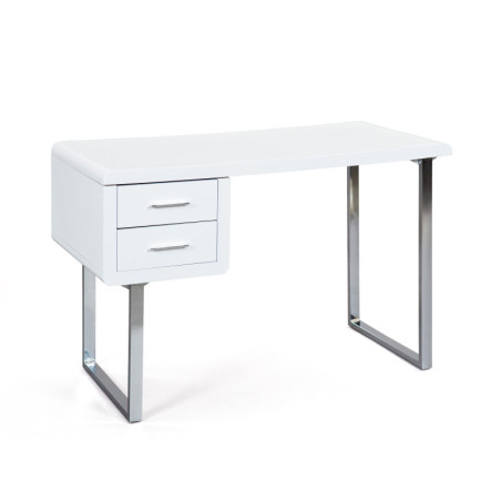 Bureau - Blanc - 2 Tiroirs - L 120 x P 55 x H 76 cm