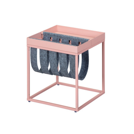 Table d'appoint "Club Ny" - Rose/Gris -  L 35 x P 35 x H 35 cm