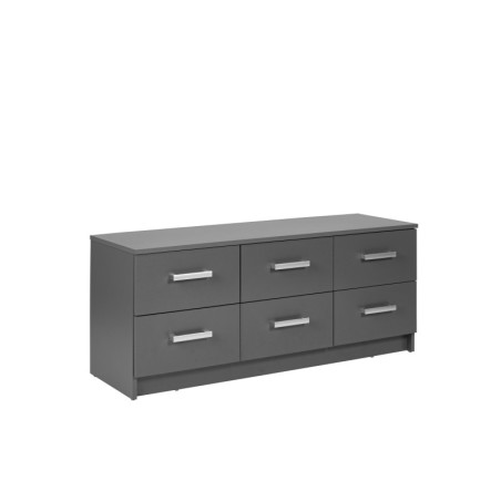 Commode 6 Tiroirs "Elenzio" - Gris - L 121,80 x P 40  x H 50,80 cm