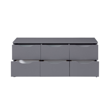 Commode basse "Silenzia" - Gris graphite - L 122 x l 40 x H 61 cm