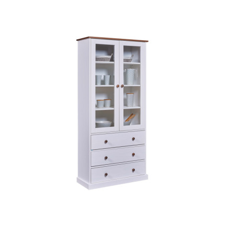 Vitrine "Westerland" - Blanc - L 90 x l 38,40 x H 90 cm