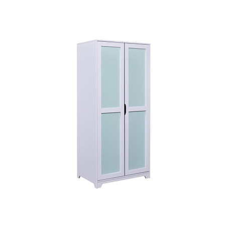 Armoire chambre enfant en bois "Prati" - Blanc/Vert - L 92 x l 59,50 x H 205 cm