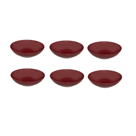 Lot de 6 assiettes creuses - Colorama - D 22 cm - Rouge foncé