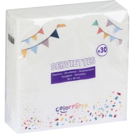 Serviette en papier - Blanc - 30 pièces