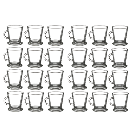 Lot de 24 tasses en verre - Transparents |Contenance 18 cl | Entièrement en verre