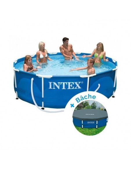 Kit piscine tubulaire ronde 3m05 - Epurateur à cartouches et bâche inclus -  Intex