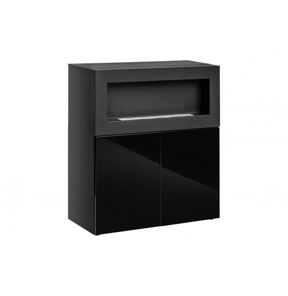 Commode de rangement avec cheminée 90 x 40 x 100 cm Noir